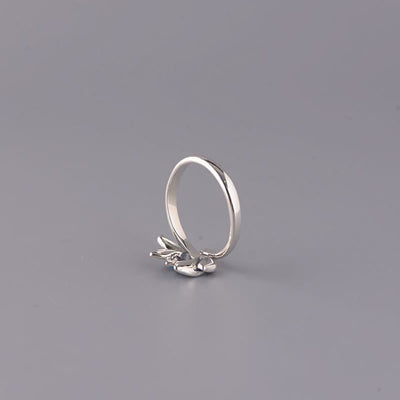 Buddha Stones 925 Sterling Silver Lotus Flower New Beginning Adjustable Ring Ring BS 5