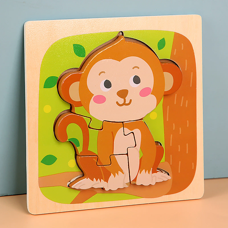 MiniMind™ Wooden Chunky Puzzle Set - Montessori Learning Toys for Toddlers