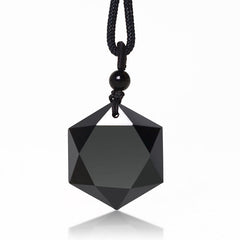 Buddha Stones Black Obsidian Talisman Purify Pendant Necklace Necklaces & Pendants BS main