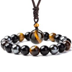 Buddha Stones Tibetan Tiger's Eye Bracelet Necklace Set Necklace, Bracelet BS 1