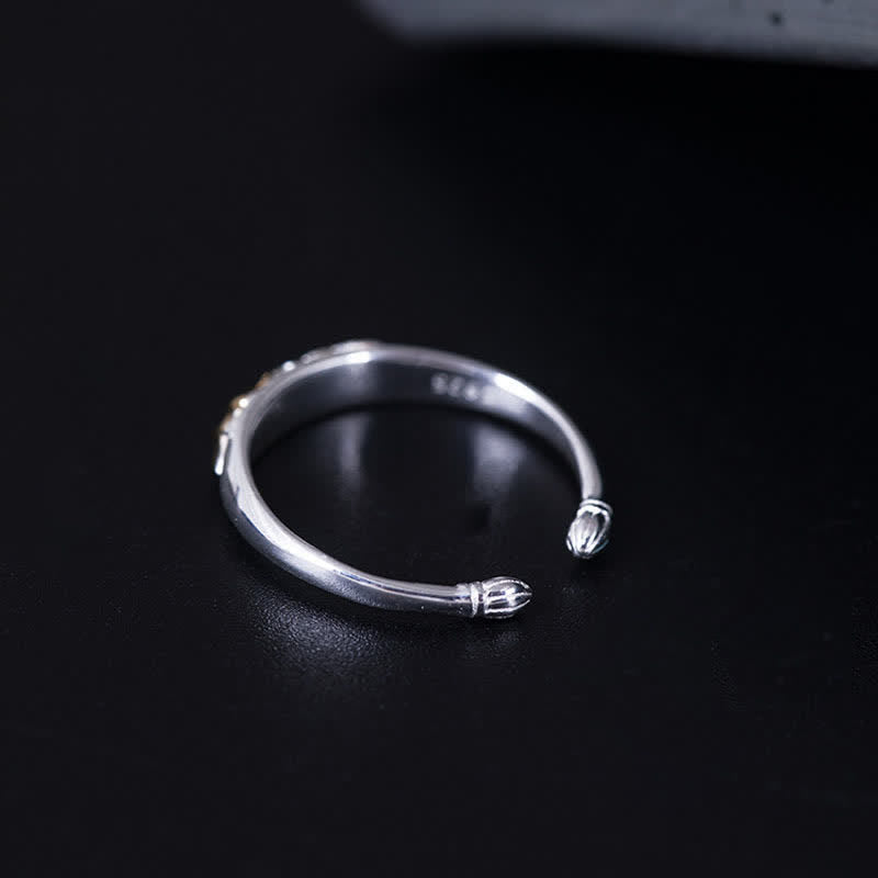 Foviel 925 Sterling Silber Lotus Blume Neuanfang Ring