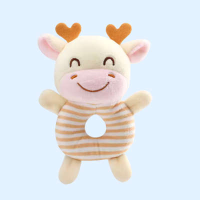Fidtoy Snuggle & Shake Rattle Friend Plush Baby Toy for Newborn Sensory Play