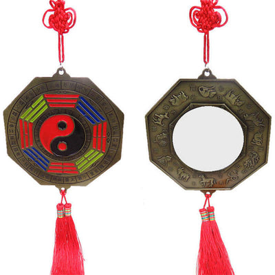 Buddha Stones Feng Shui Bagua Map Chinese Knotting Harmony Energy Map Mirror Bagua Map BS 15CM Bagua Map