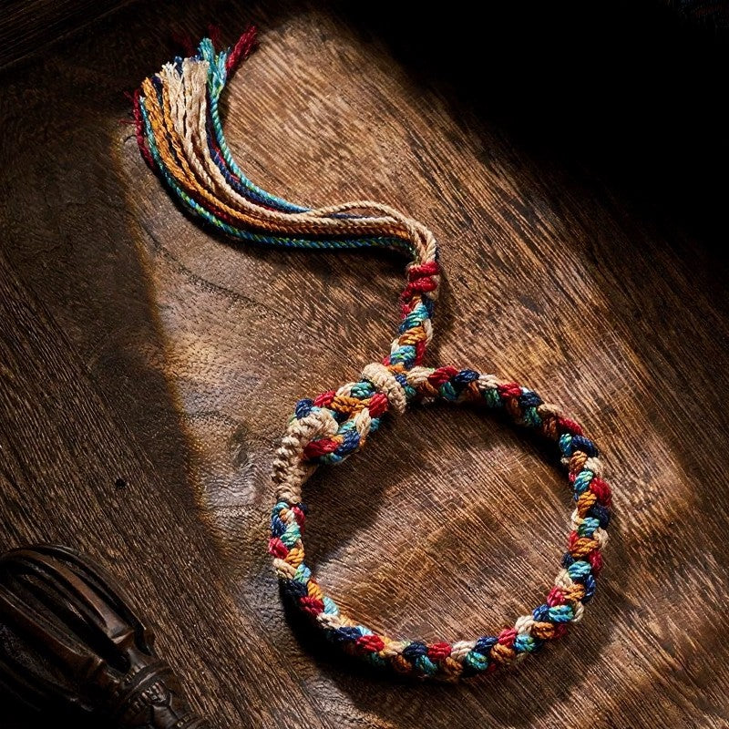 Buddha Stones Hand-Woven Multicolor Tibetan Luck Rope Bracelet - image 4