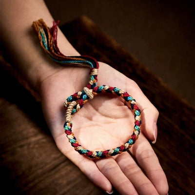 Buddha Stones Hand-Woven Multicolor Tibetan Luck Rope Bracelet - image 9