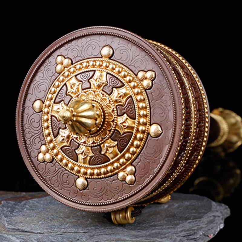 Buddha Stones Tibetan Prayer Wheel Six True Words Copper Balance Decoration - image 1