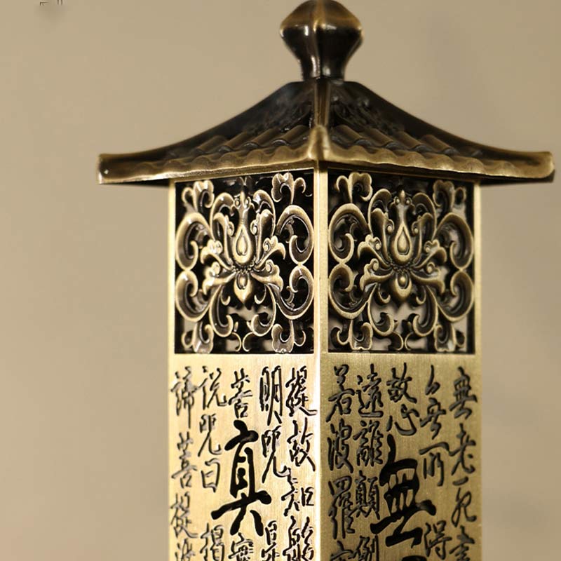 Buddha Stones Heart Sutra Alloy Incense Holder Healing Home Decoration Incense Burner Decorations Incense Burner BS 3