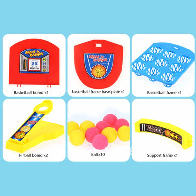 Fidtoy Mini Desktop Basketball Game with Hoop and Catapults