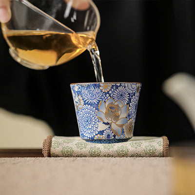 Buddha Stones Lotus Chrysanthemum Plum Blossom Flower Teacup Kung Fu Tea Cup Teapot Cup BS 10