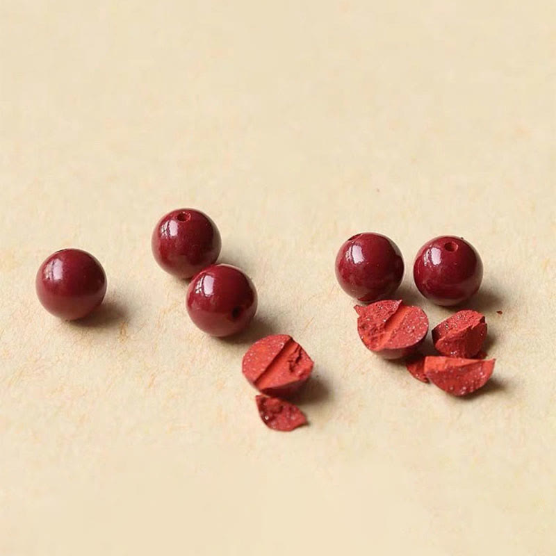 Buddha Stones Natural Lucky Cinnabar Bead Blessing String Bracelet Anklet Bracelet BS 21