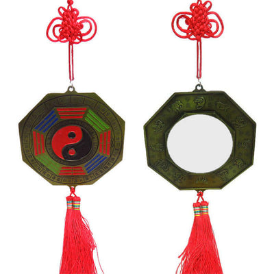Buddha Stones Feng Shui Bagua Map Chinese Knotting Harmony Energy Map Mirror Bagua Map BS 13CM Bagua Map