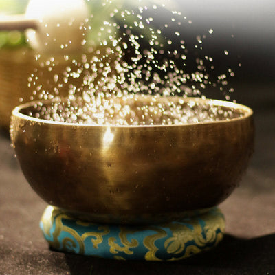 Buddha Stones Tibetan Sound Bowl Handcrafted for Healing and Meditation Positive Energy Singing Bowl Set Singing Bowl BS 8