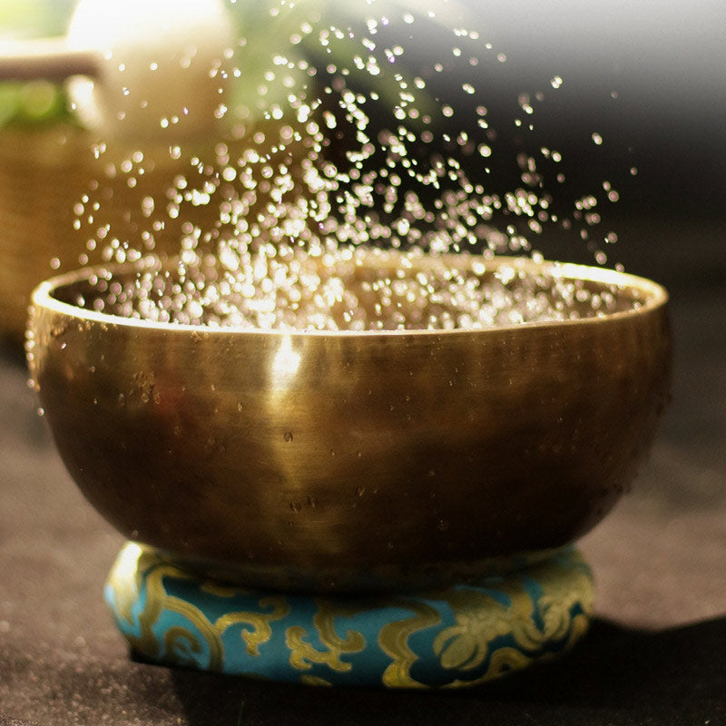 Buddha Stones Tibetan Sound Bowl Handcrafted for Healing and Meditation Positive Energy Singing Bowl Set Singing Bowl BS 8