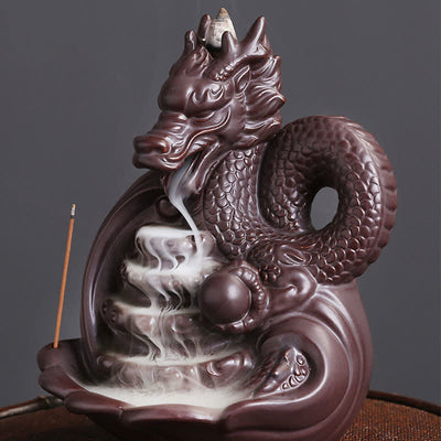 Buddha Stones Dragon Pattern Success Ceramic Incense Burner Decoration Incense Burner BS 1