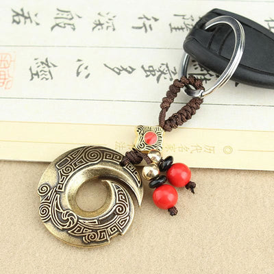 Buddha Stones Good Luck Fortune Copper Wealth Key Chain Key Chain BS 10