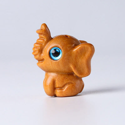 Foviel Sandalwood Small Leaf Red Sandalwood Green Sandalwood Lucky Mini Elephant Carved Protection Decoration