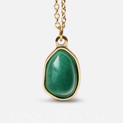Foviel Natural Green Aventurine Amethyst Rose Quartz Blessing Necklace Pendant