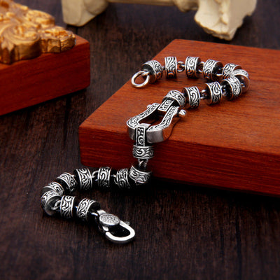 Buddha Stones Tang Dynasty Flower Design Copper Luck Buckle Bracelet Bracelet BS 3