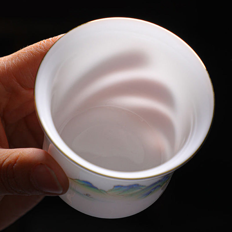 Buddha Stones Mountains Rivers Tree Ceramic Teacup Kung Fu Tea Cup 120ml Cup BS 5