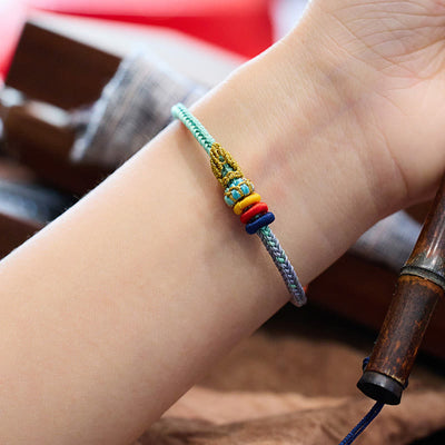 Buddha Stones Colorful Rope Eight Thread Peace Knot Luck Handmade Bracelet - image 6