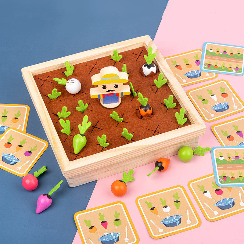 Children Pull Radish Vegetable Memory Chess Toy