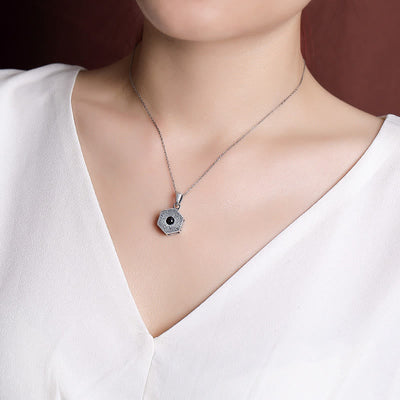 Buddha Stones 990 Sterling Silver Tibetan Om Mani Padme Hum Lotus Love Projection Necklace Pendant Necklaces & Pendants BS 7