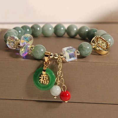 FREE Today: Blessing Good Luck Fu Character Charm Healing Bracelet FREE FREE Jade(Wrist Circumference 14-16cm)
