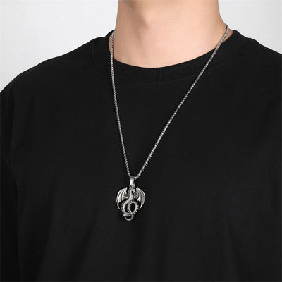 Buddha Stones Pure Tin Dragon Luck Success Necklace Pendant Necklaces & Pendants BS 4