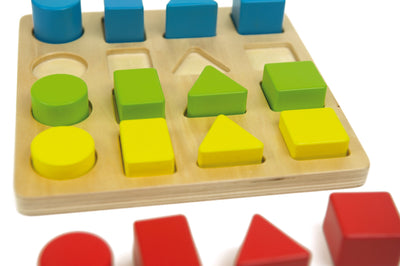 4 Geo Shapes - Wooden toy puzzle.