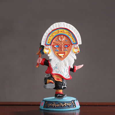 Buddha Stones Tibetan Opera Face Mask Puppet Home Office Car Decoration Ornament Desk Decoration BS 15