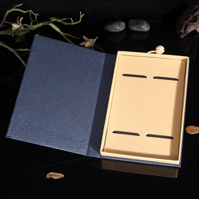 Marque-pages Foviel Zen Enlightenment en bois d'ébène et bois de santal rouge à petites feuilles avec coffret cadeau