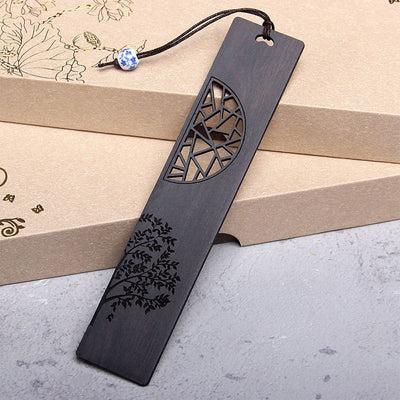 Foviel Signets « Arbre de vie » en bois d'ébène et bois de santal rouge, avec coffret cadeau
