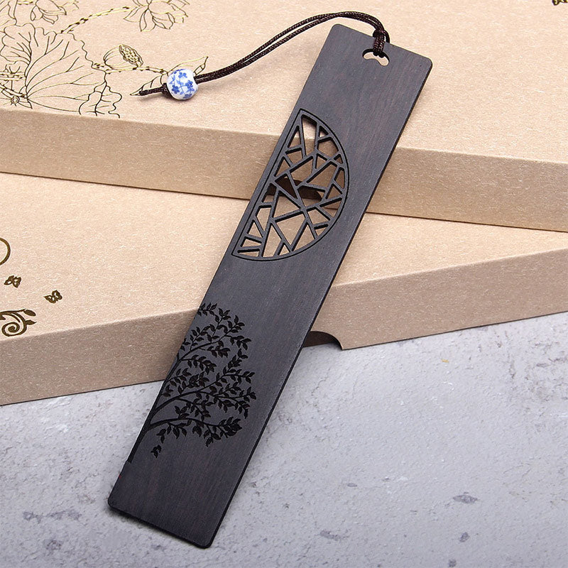 Foviel Signets « Arbre de vie » en bois d'ébène et bois de santal rouge, avec coffret cadeau