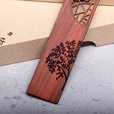 Foviel Signets « Arbre de vie » en bois d'ébène et bois de santal rouge, avec coffret cadeau
