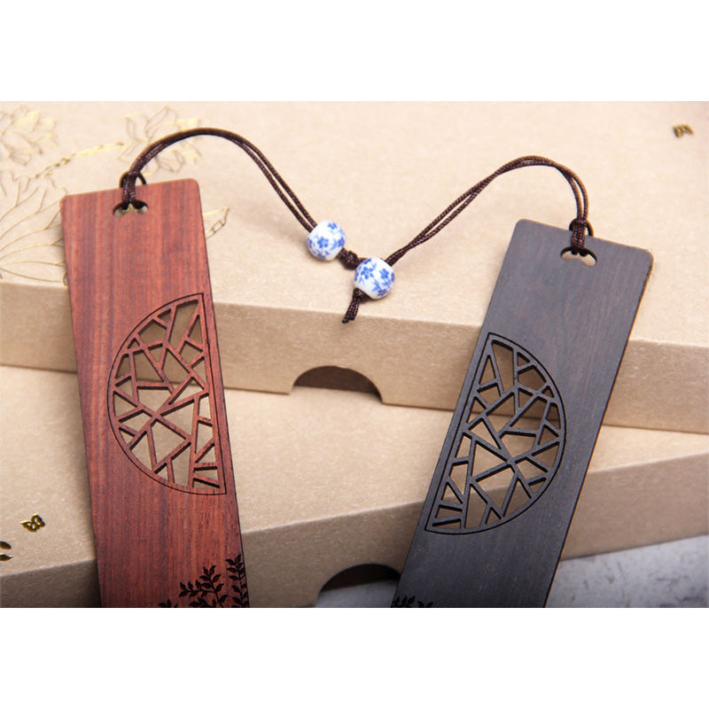Foviel Signets « Arbre de vie » en bois d'ébène et bois de santal rouge, avec coffret cadeau