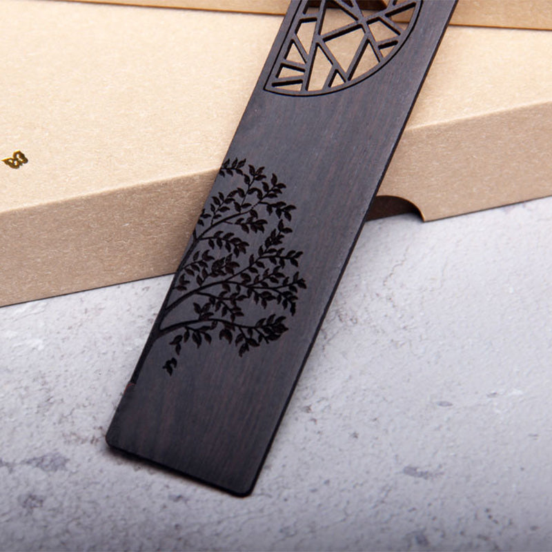 Foviel Signets « Arbre de vie » en bois d'ébène et bois de santal rouge, avec coffret cadeau
