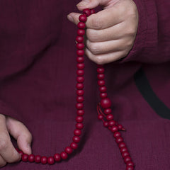 Buddha Stones 108 Mala Beads Natural Abelia Biflora Wood Protection Bracelet Mala Bracelet BS 10mm