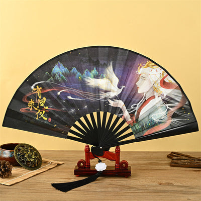 Foviel Drachen Phoenix Tiger Kranich Adler Wolf Koi Fisch Handheld Faltfan Lotusigar Fan
