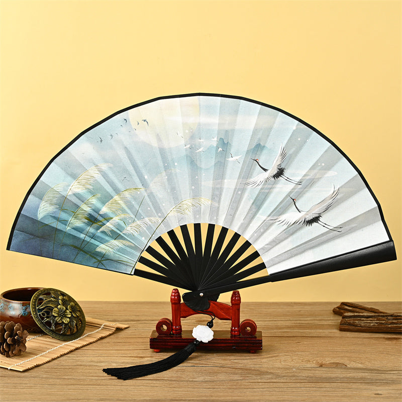 Foviel Drachen Phoenix Tiger Kranich Adler Wolf Koi Fisch Handheld Faltfan Lotusigar Fan