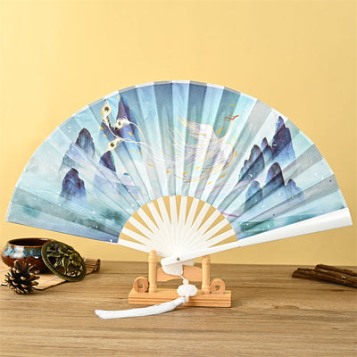 Foviel Drachen Phoenix Tiger Kranich Adler Wolf Koi Fisch Handheld Faltfan Lotusigar Fan