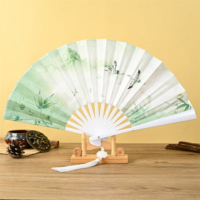 Foviel Drachen Phoenix Tiger Kranich Adler Wolf Koi Fisch Handheld Faltfan Lotusigar Fan