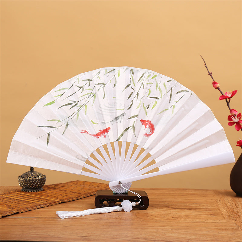 Foviel Drachen Phoenix Tiger Kranich Adler Wolf Koi Fisch Handheld Faltfan Lotusigar Fan