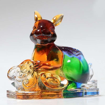Buddha Stones Year of the Dragon Handmade 12 Chinese Zodiac Liuli Crystal Art Piece Protection Home Office Decoration - image 10