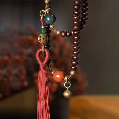 Buddha Stones 108 Mala Beads Natural Tibet Purple Bodhi Seed Auspiciousness Bracelet - image 5