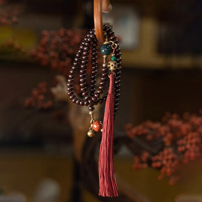 Buddha Stones 108 Mala Beads Natural Tibet Purple Bodhi Seed Auspiciousness Bracelet - image 6