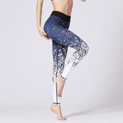 Pantalon de yoga pour femmes Foviel Lines Weeds Sakura Flowers Black Tree, legging de sport et de fitness