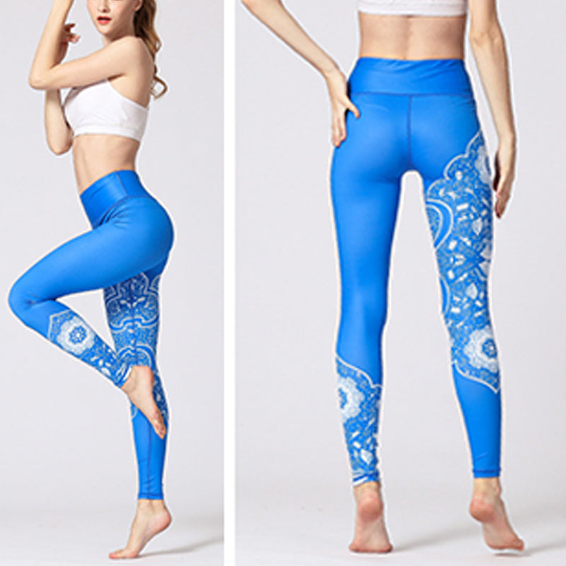 Foviel Lines Weeds Sakura Flowers Black Tree Print Pants Sports Fitness Yoga Leggings Women's Yoga Pants