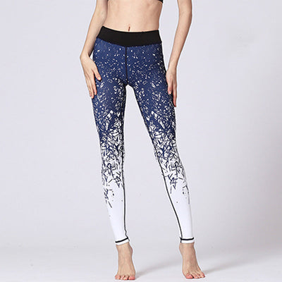 Pantalon de yoga pour femmes Foviel Lines Weeds Sakura Flowers Black Tree, legging de sport et de fitness