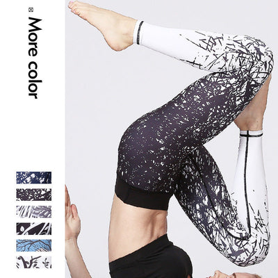 Pantalon de yoga pour femmes Foviel Lines Weeds Sakura Flowers Black Tree, legging de sport et de fitness