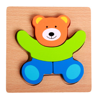 Rompecabezas básico para niños Principiantes Varios diseños Oso, Avión, Mariposa, Abeja, Mariquita, Barco Rompecabezas de madera